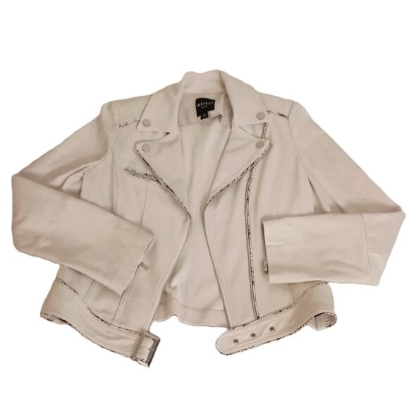 Insight Jackets & Blazers - Insight Off White Faux Suede Moto Jacket Womens 10